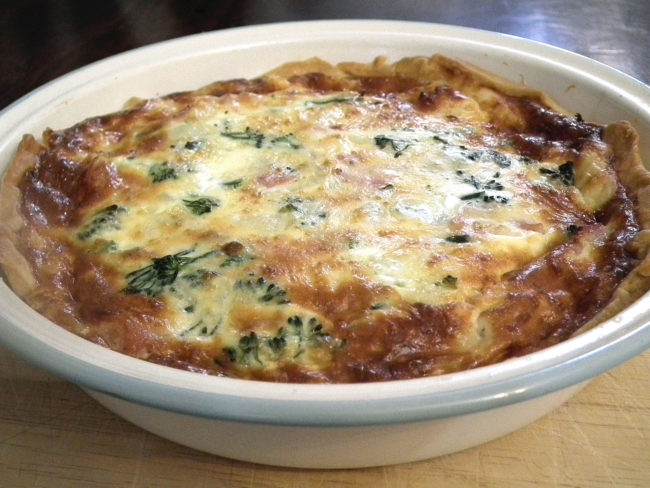 Bacon and broccoli quiche