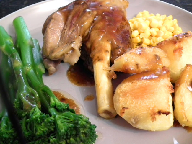 Roasted lamb shanks