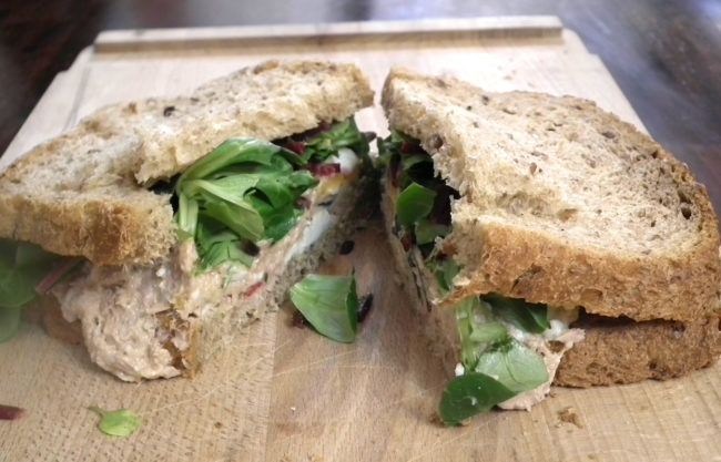 Tuna and egg sandwich